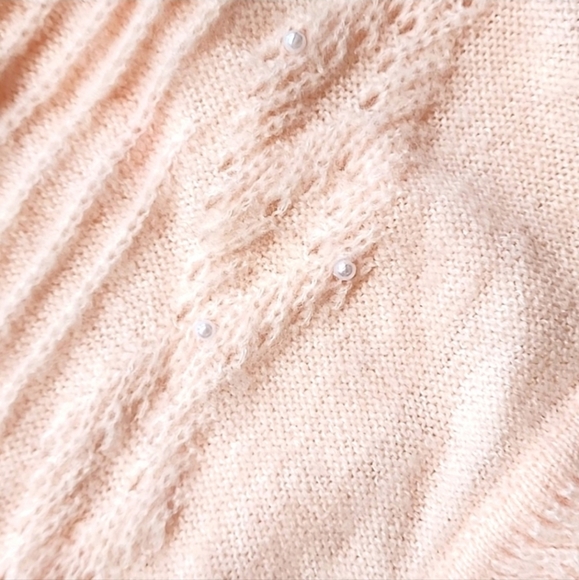 NWT FRNCH blush cardigan with pearl accents size small - Picture 6 of 16